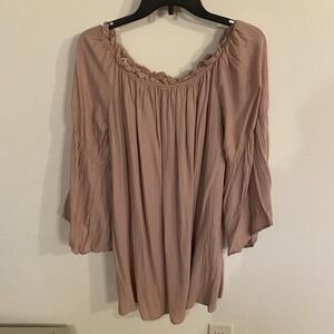 Forever 21 Contemporary Blush Pink Peasant Drape Sleeve Dress Great for Renfaire